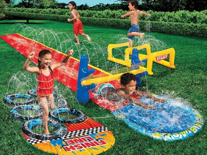 banzai aqua blast obstacle course inflatible obstacle course