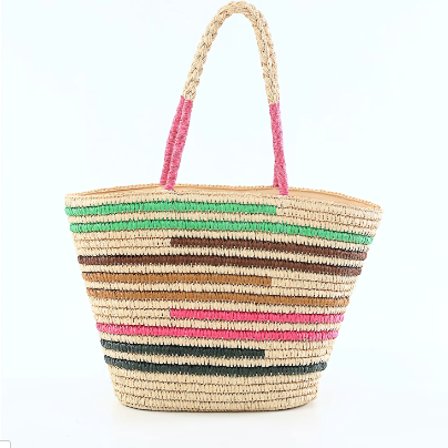 straw beach tote bag