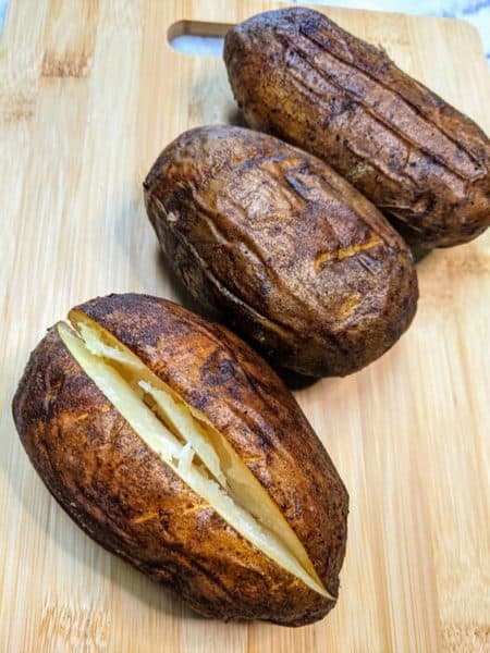 kamado joe smoked baked potatoes