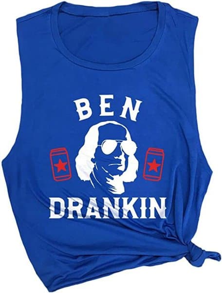 spunky pineaapple ben drankin funny 4th of july drinking presidents workout muscle tee shirt