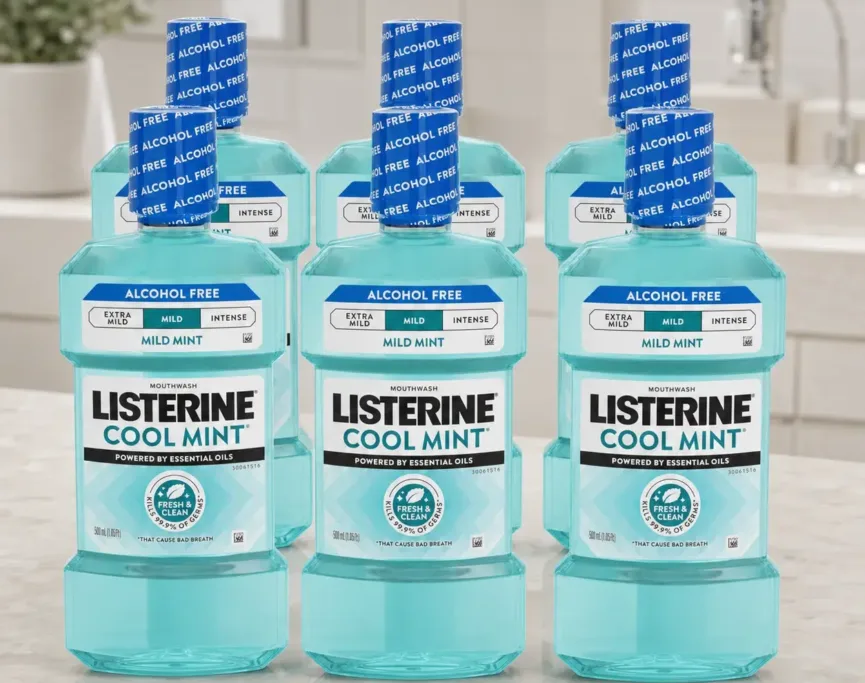 six bottles of listerine cool mint mouthwash