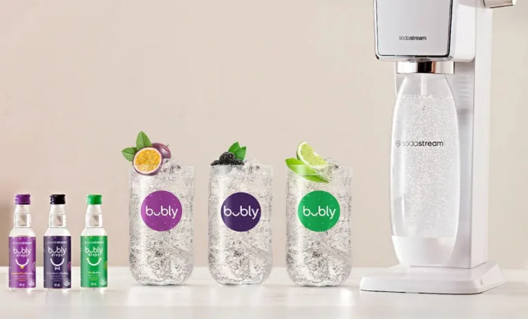 Bubly flavored water with SodaStream machine