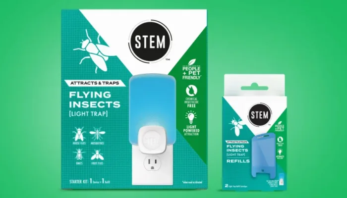 STEM flying insect trap and refill packaging.