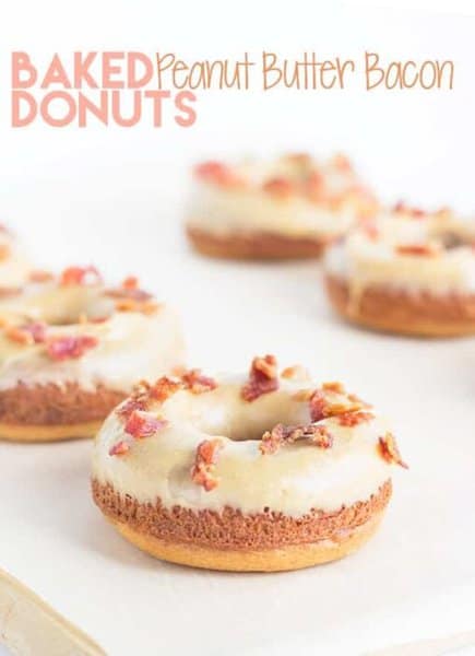 baked peanut butter bacon donuts