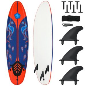 costway 6 ft. surfboard foamie body surfing board kit