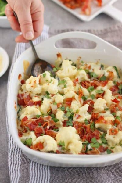 spinach cauliflower mac and cheese