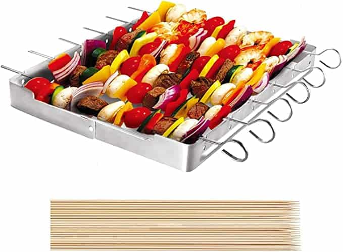 unicook heavy duty stainless steel barbecue skewer shish kabob set