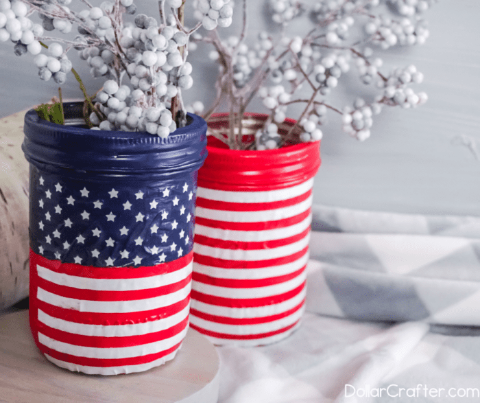 american flag mason jar craft