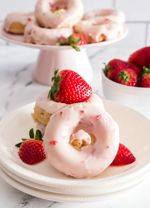 frosted strawberry donuts