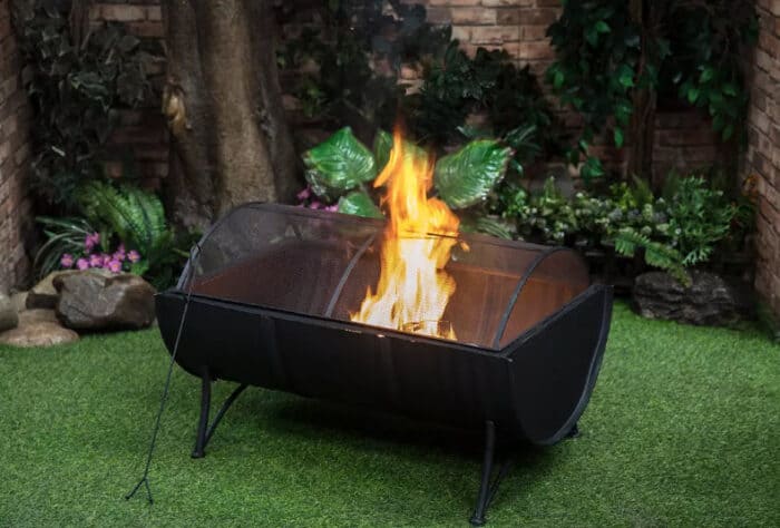 berkley jensen wood fire pit with cover
