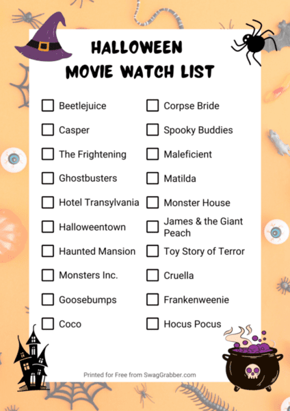 halloween movie watch list
