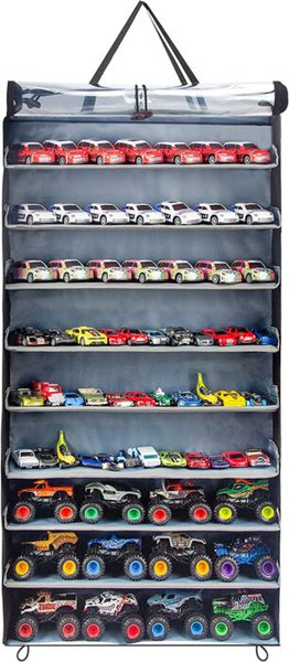 Display Truck For Toy Car Storage - Wood Case, 48 Hot Wheels, Matchbox