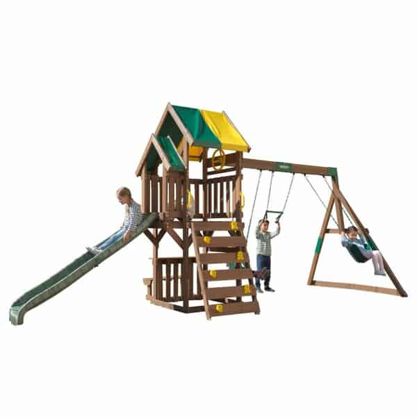 kidkraft arbor crest deluxe swing set wooden