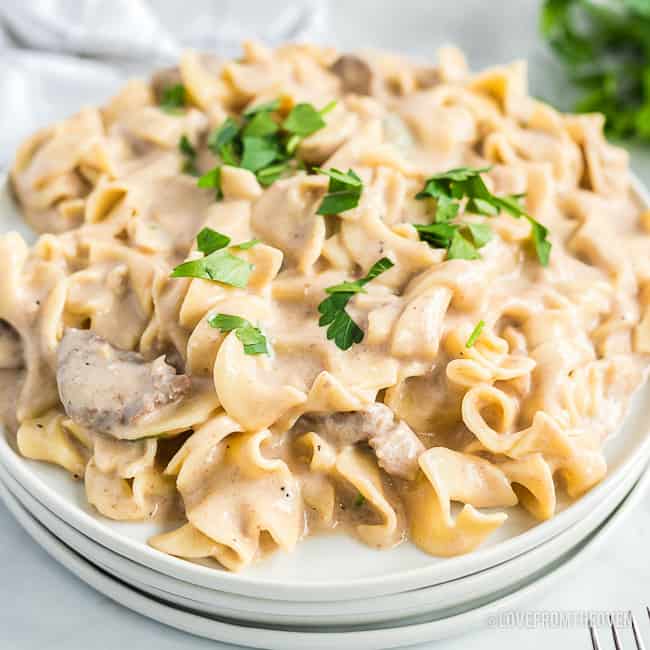 slow cooker beef stroganoff