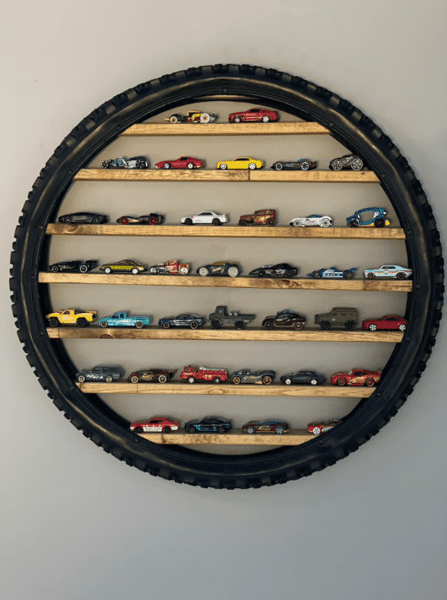 toy car tire display train set display shelf