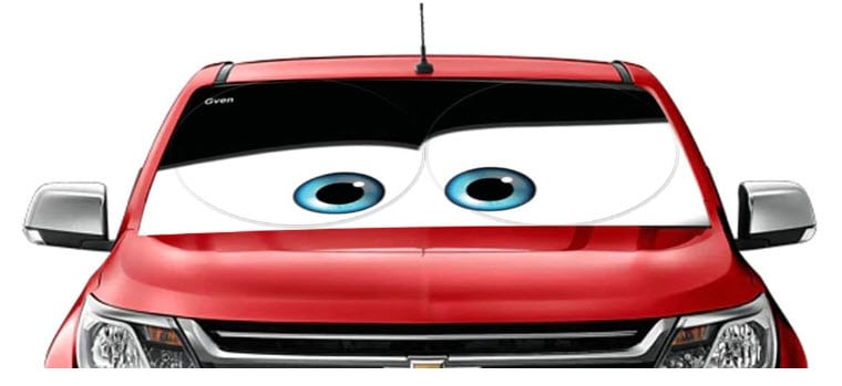 funny eyes car shade