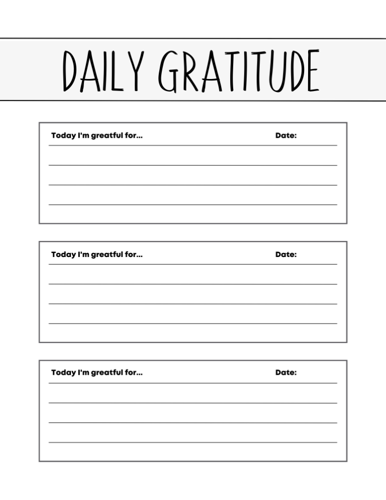 Free Printable Gratitude Journal Pages + Tips to Starting a Journal ...