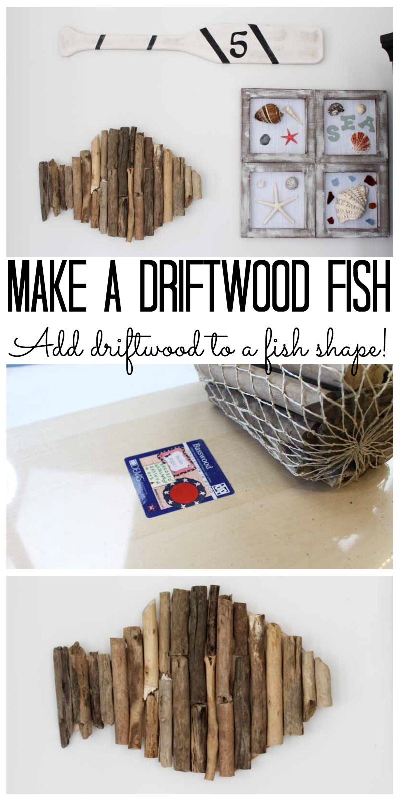 fish shaped driftwood wall art