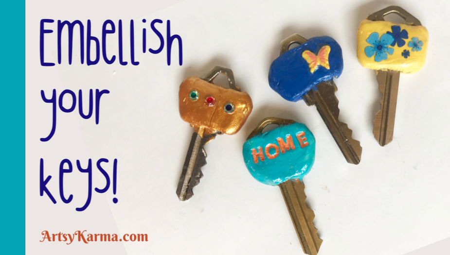 how to mak embellished clay key covers