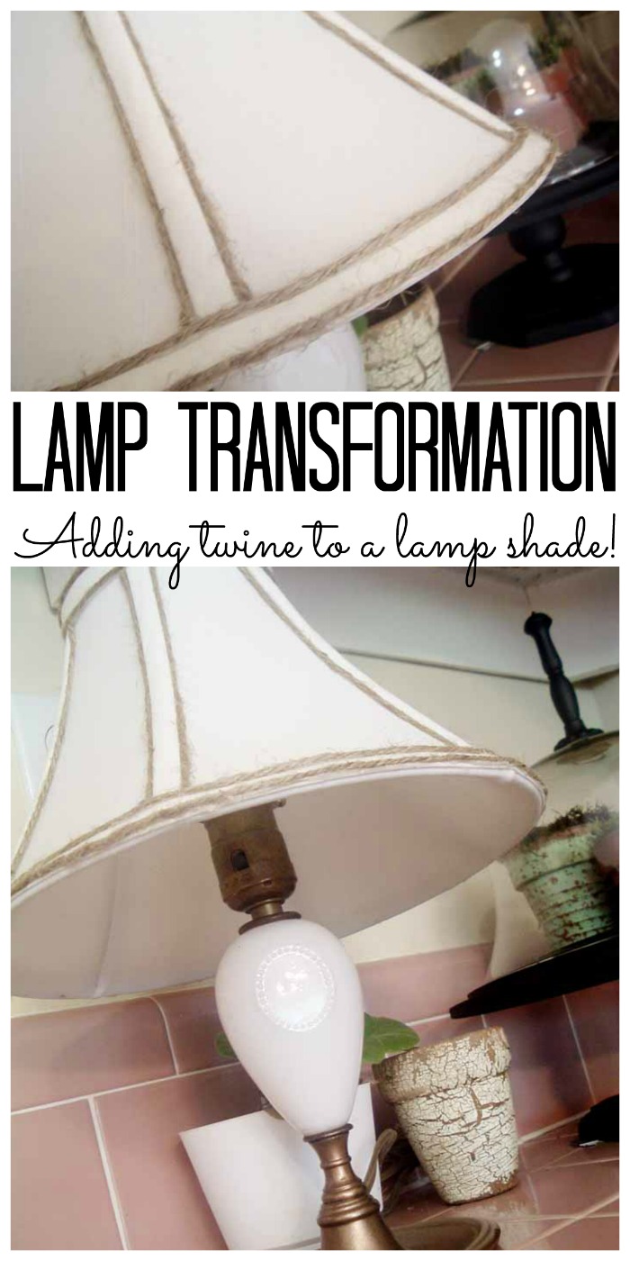 lamp transformation with paint and twine