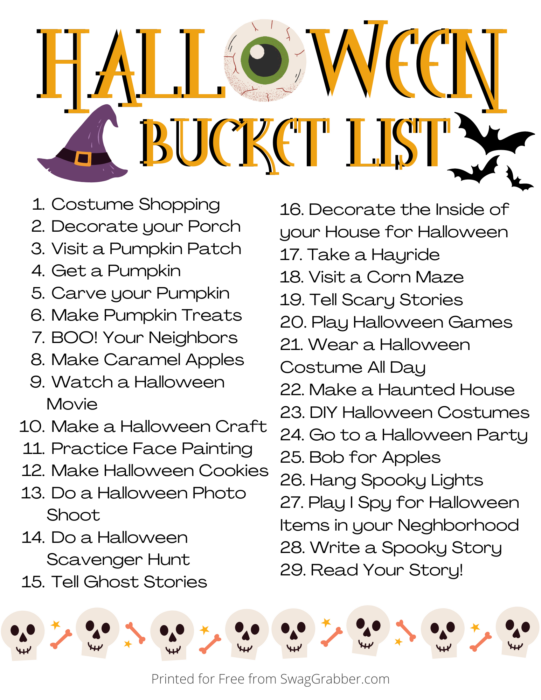 halloween bucket list