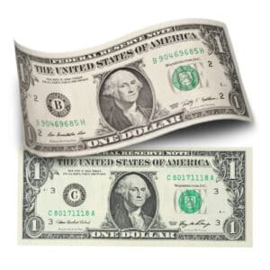 2 one dollar bills