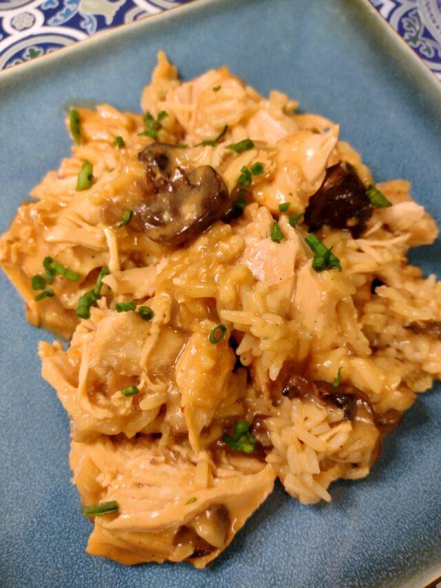 chicken and rice with mushrooms