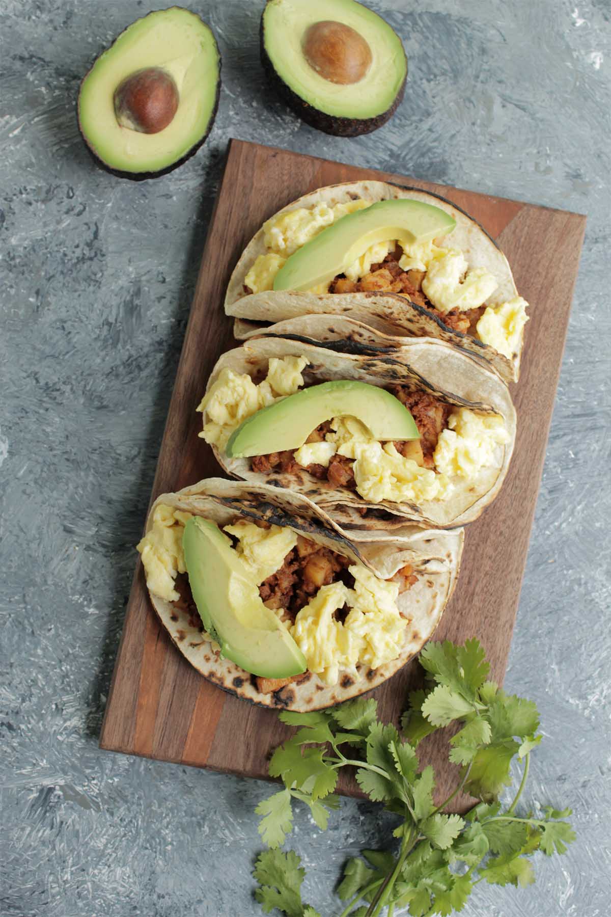 chorizo and eggs tacos
