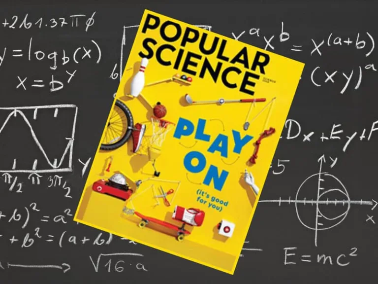 Popular Science magazine cover with math equations.