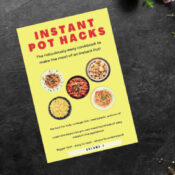 instant pot hacks book cover on counter