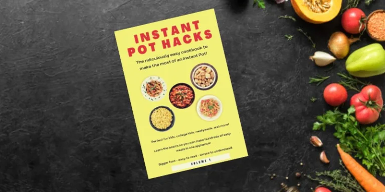 instant pot hacks book cover on counter