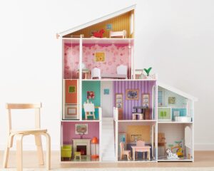 amazon basics 4 story wooden dollhouse