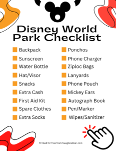 disney world park checklist