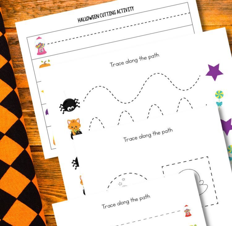 featured halloween tracing worksheets