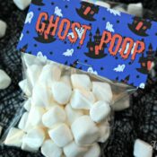 ghost poop marshmallow halloween snack