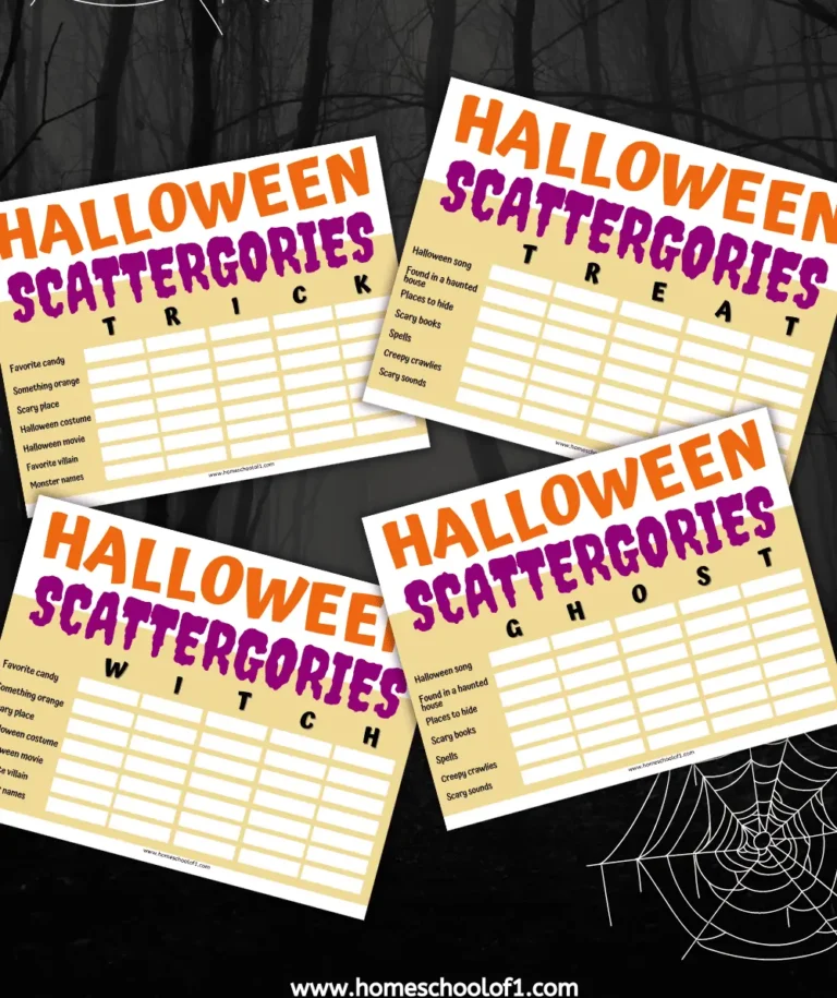 halloween scattergories printable 1