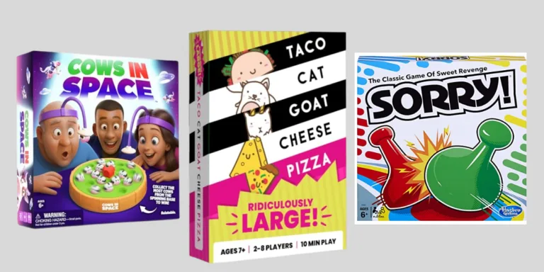 Board games: Cows in Space, Taco Cat, Sorry