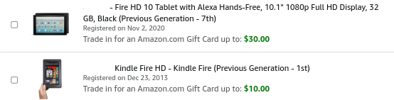 kindle trade in offers