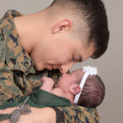 military guy with baby