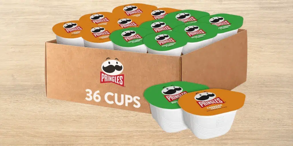 Pringles variety pack, cheddar and sour cream flavors.