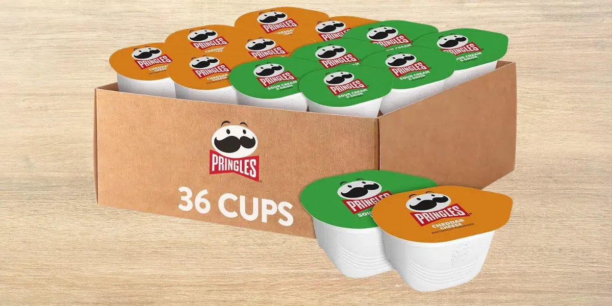 Pringles variety pack, cheddar and sour cream flavors.