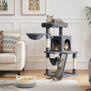 40 inch cat condo with scratching posts & soft platform