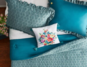 the pioneer woman cotton blue toss floral 4 piece comforter set