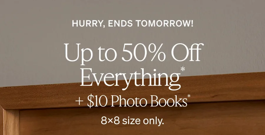 Up to 50% off sale ending tomorrow