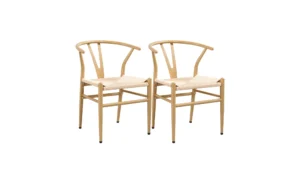 alden design mid century metal dining chairs tan