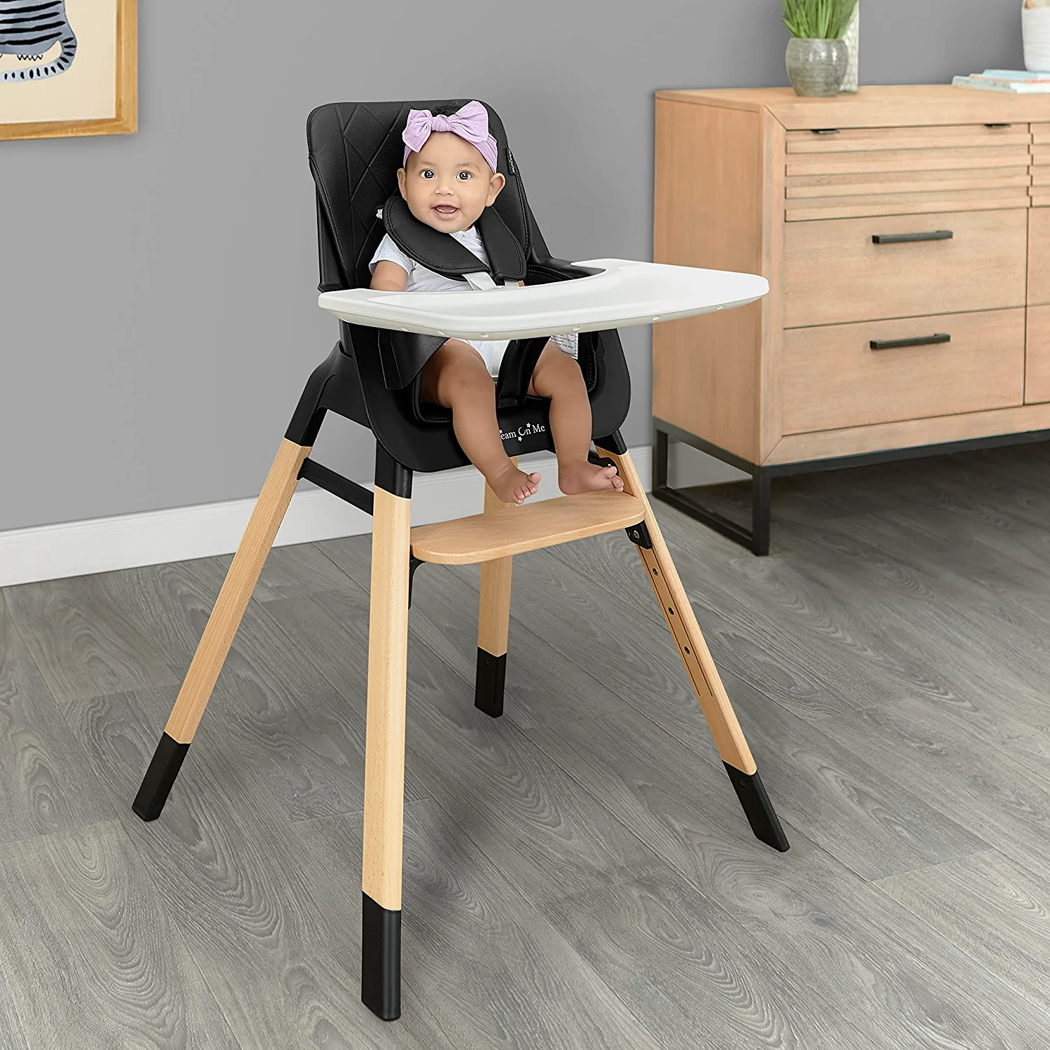dream on me nibble wooden compact high chair in black