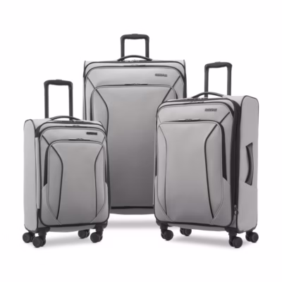 american tourister x lite 3 piece luggage set with spinner wheels