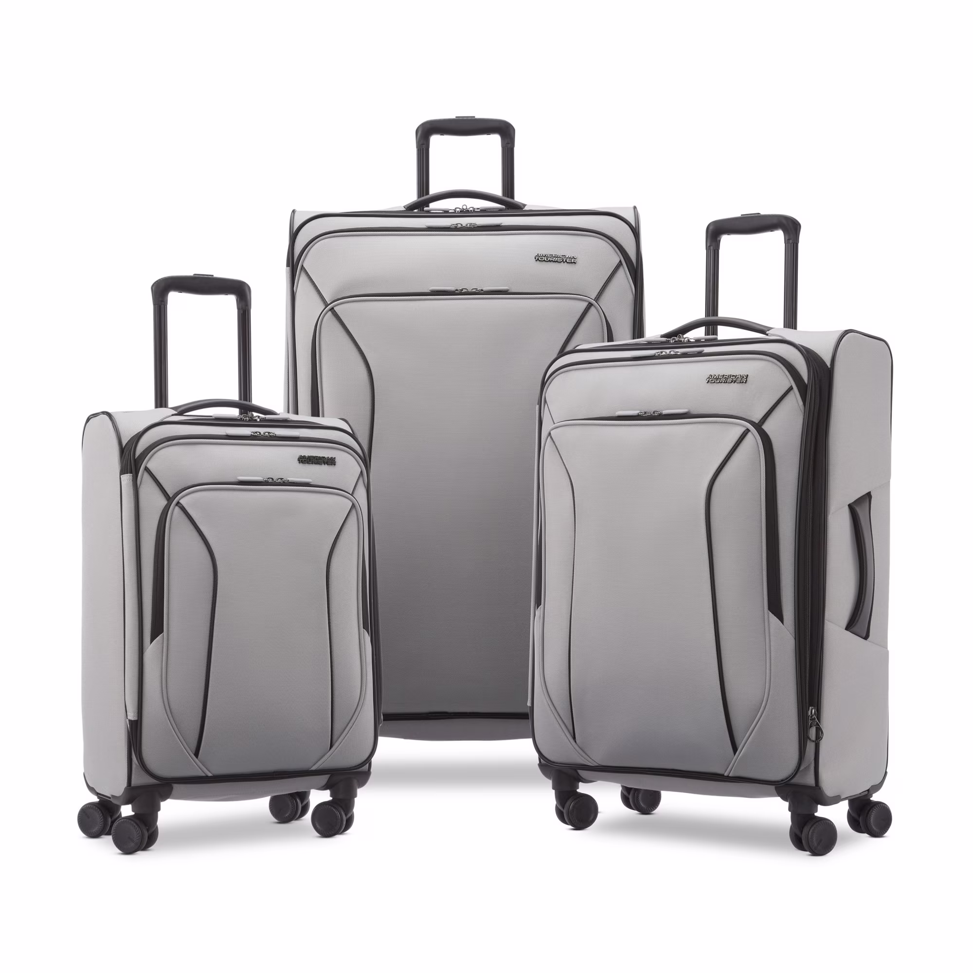 american tourister x lite 3 piece luggage set with spinner wheels