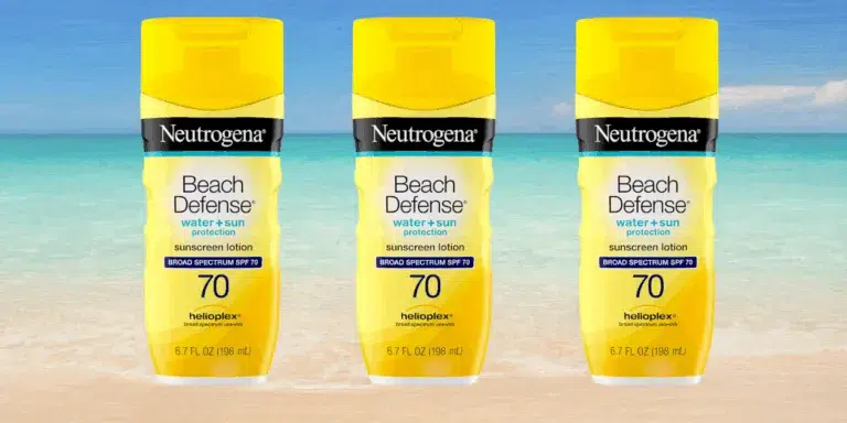 Neutrogena Beach Defense SPF 70 sunscreen bottles