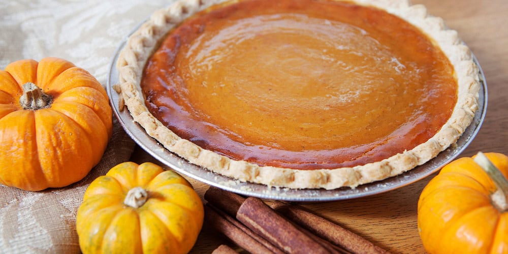 pumpkin pie with little pumpkins